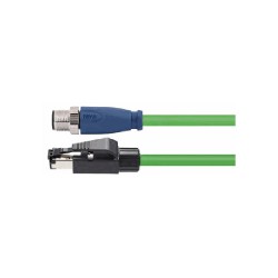 Connecteur mâle M12, 4 pol., codage D IP67, 2A, blindé